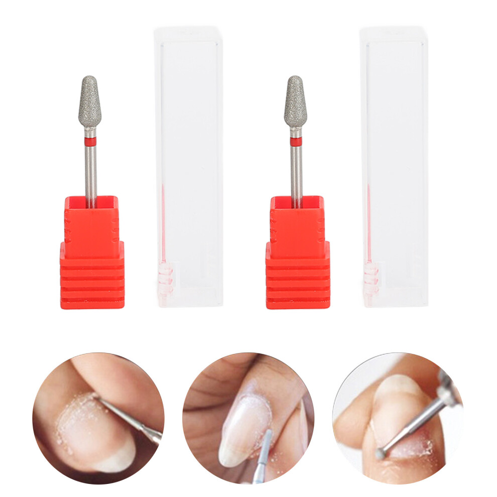 2pcs Nail Polishing and Dead Skin Removal Drill Bits Tungsten Steel 3.0mm Size
