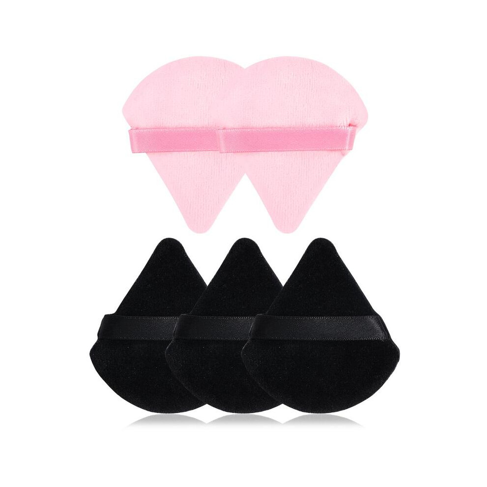 Black (Color, Pack Of 5) Triangle Soft Powder Puff, 3 Counts/5 Counts Signal Dry And Wet Use Makeup Sponge Puffs, Makeup Tool For Foundation Concealer
