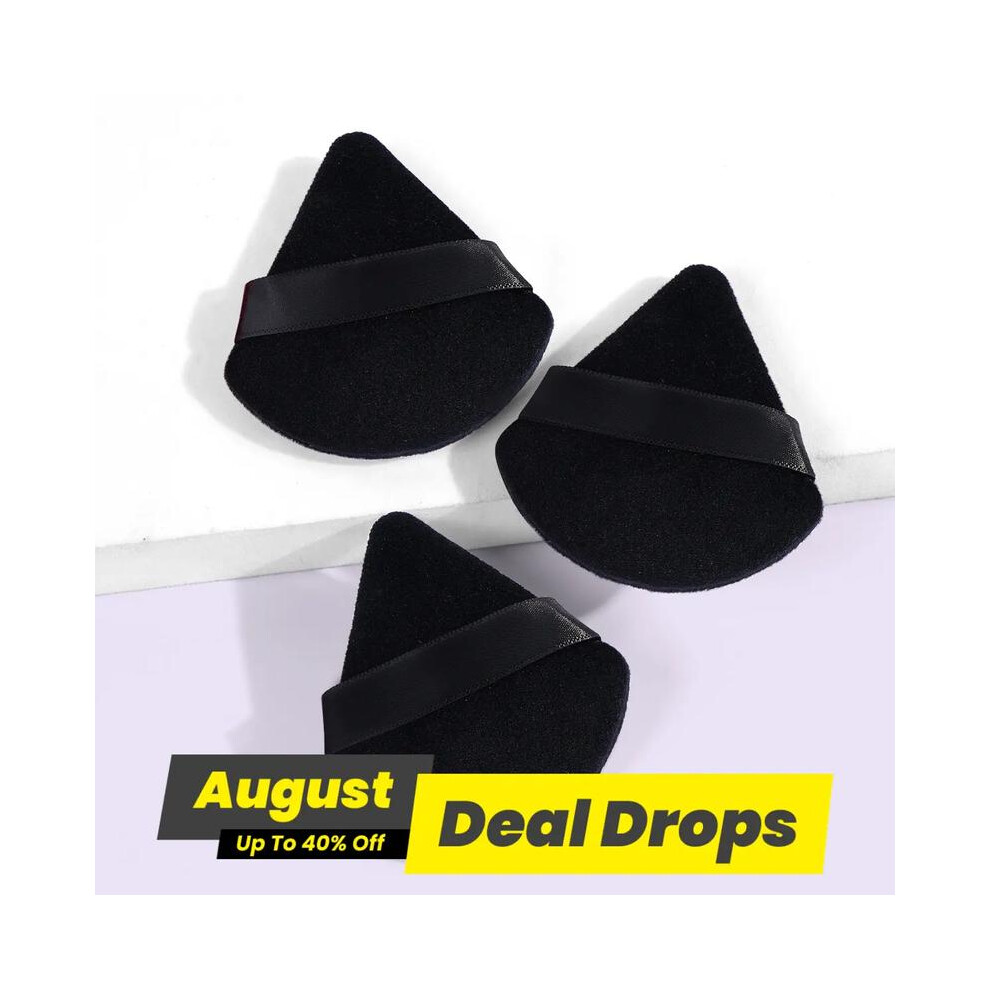 Black (Signal 1 Set) Triangle Soft Powder Puff, 3 Counts/5 Counts Signal Dry And Wet Use Makeup Sponge Puffs, Makeup Tool For Foundation Concea