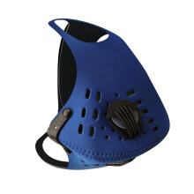 Face Mask With Activated Carbon And Air Valve Covers For Woodworking And Construction Blue