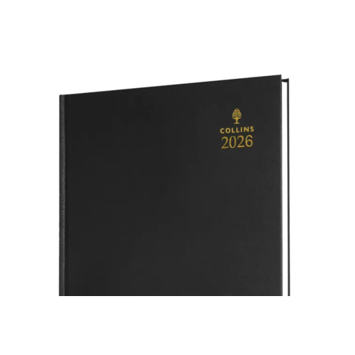 A5 Desk Diary Day Per Page Black 2026 Calendar 1