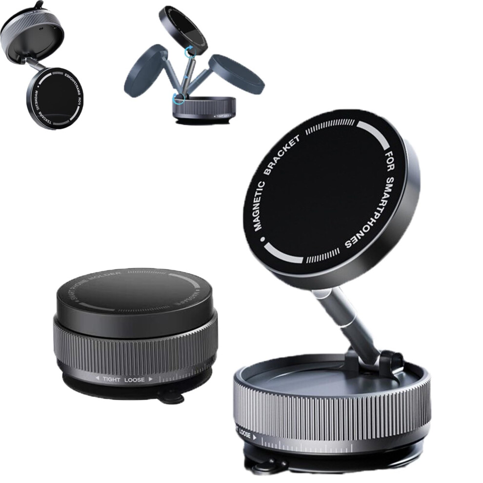 360 Magnetic Holder Vacuum Car Phone Mount With 360 Degree Rotation For Car And Smooth Surfaces Black 9084446011555