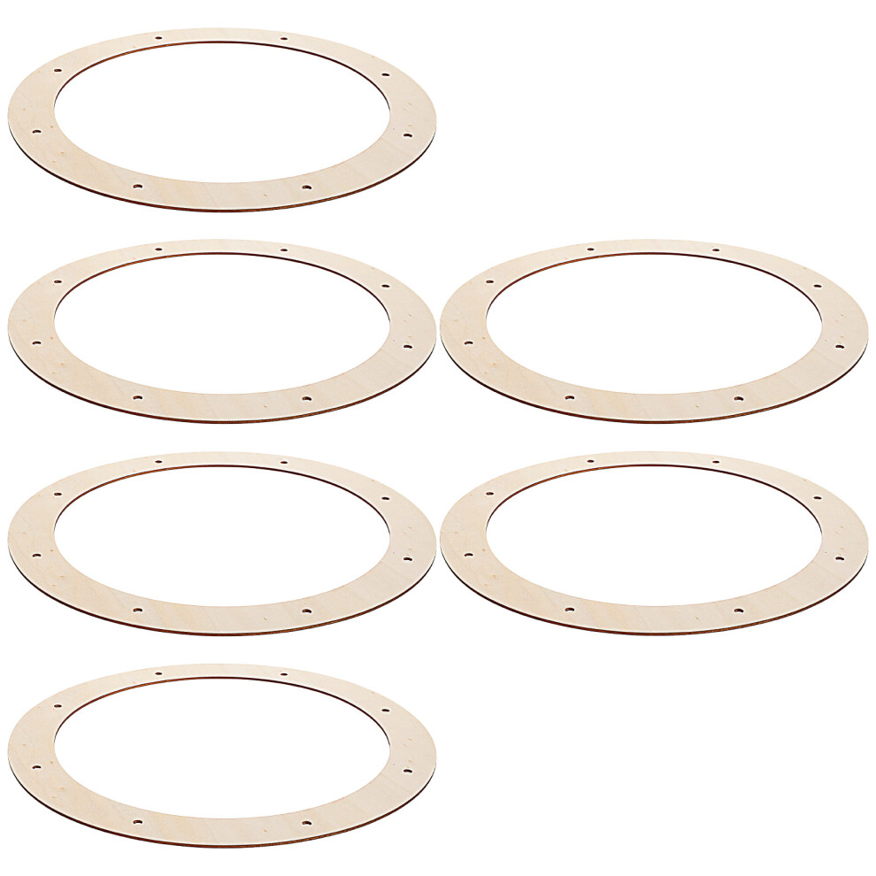 6 Szt. Drewniane OkrąGłE Ramki Na WieńCe śWiąTeczne-image