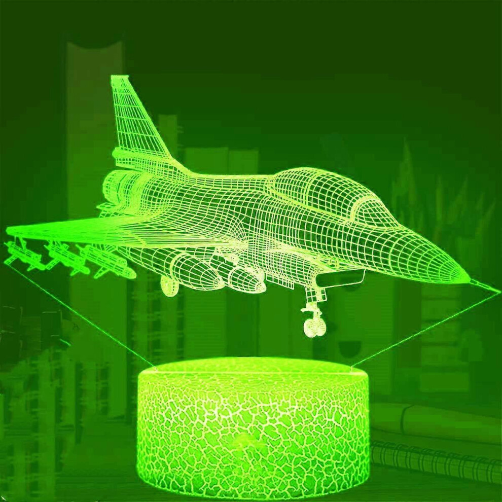 Kikidex (As Show, One Size) Xyc 3D Plane Night Led Touch Switch Decor Table Desk Optical Illusion Lamps 7 Color Changing S Led Table Lamp Xmas Home Light