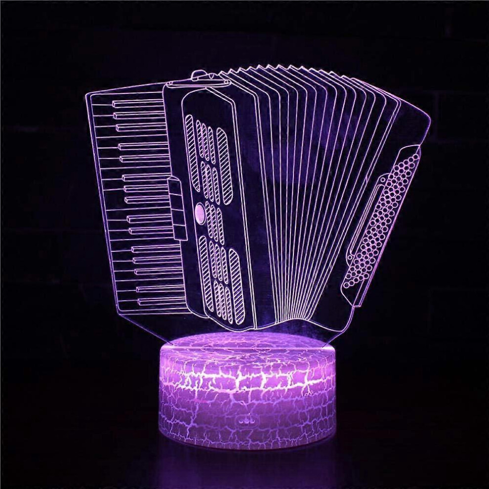 Kikidex (As Show, One Size) Xyc 3D Illusion Lamp Accordion Mood 7 Colour Changing Acrylic Led Night Usb Cables Bedroom Desk Decoration Light