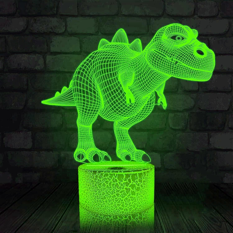 Kikidex (As Show, One Size) Xyc 3D Dinosaur Dragon Night Table Desk Optical Illusion Lamps 7 Color Changing S Led Table Lamp Xmas Home Love Birthda Light