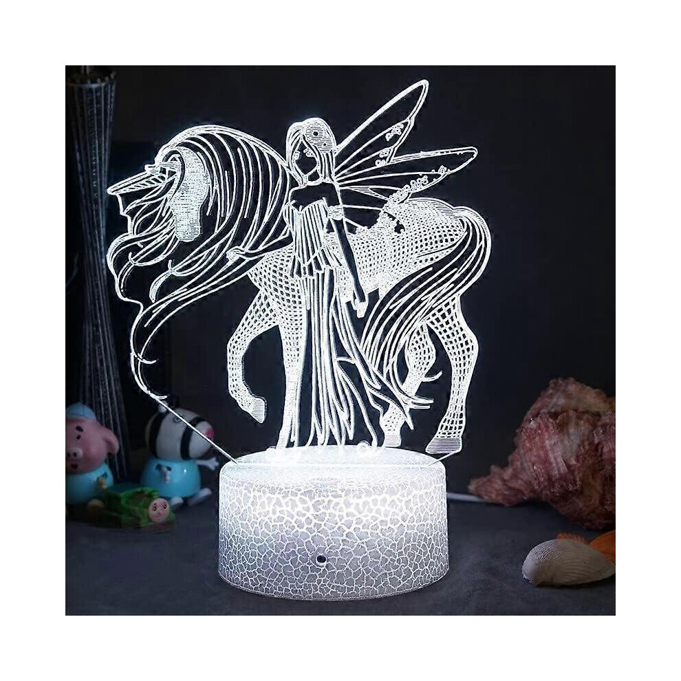 Kikidex (As Show, One Size) Xyc Unicorn Gifts For Grils 3D Illusion Night Bedside Lamp With Remote Control 16 Colors Changing Function For Room Home Dec Light
