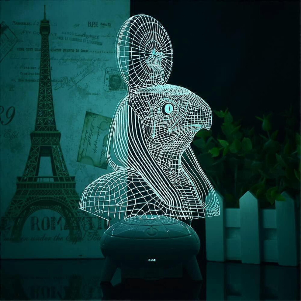 Kikidex (As Show, One Size) Xyc Egypt Horus Pharaoh Figure 3D Illusion Lamp 3D Table Desk For 16 Colours Changing Acrylic Led Night Kids Birthdays/ Ho Light