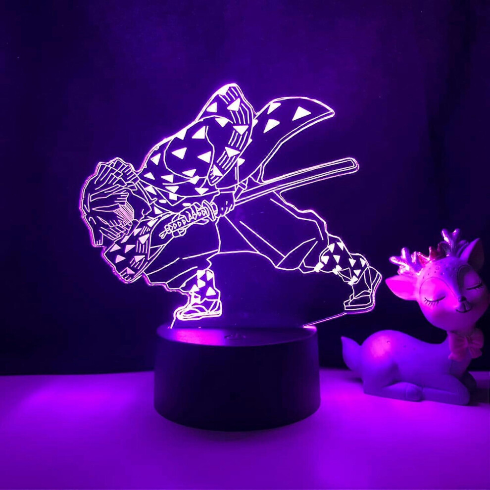 Kikidex (As Show, One Size) Xyc Acrylic Led Night Light Anime Demon Slayer Figure For Kids Child Bedroom Decor Cool Kimetsu Lamp Gift