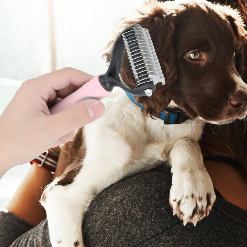 Haustier Hund Katze Fell Haar Knoten Cutter Rake 2