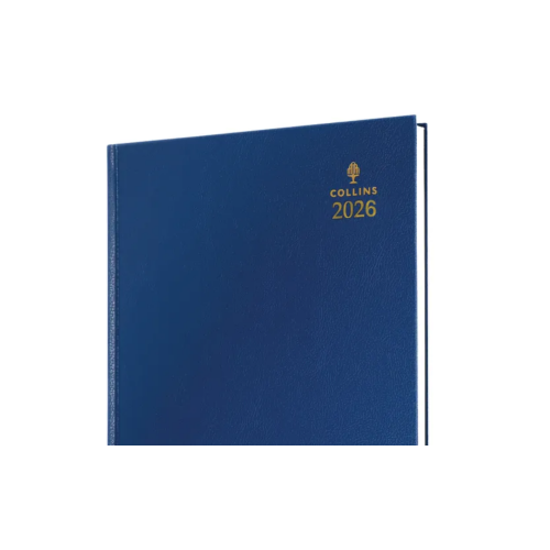A4 Desk Diary Day Per Page Blue 2026 Calendar 1