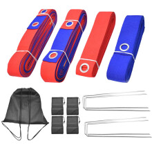 Volleyball Lines Portable Marking Kit, Adjustable Beach Park Garden Lawn Marker, Red And Blue Sandbags