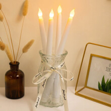 2pcs LED Taper Candles, Flameless LED Candle Sticks, Battery Powered, White Shell Finish, For Anniversaries, Proposals