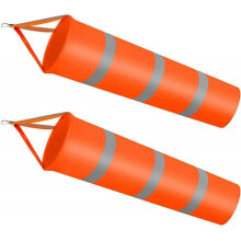 2 Pieces Orange Windsock, Orange Reflective Windsock, Ripstop Windsock, for Used In Meteorology, Agriculture, Oil Exploration
