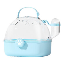 Travel Bird Cage Carrier Portable Small Animal Carrier For Parrot Or Parakeet Panoramic View Case With Water Bottle Blue