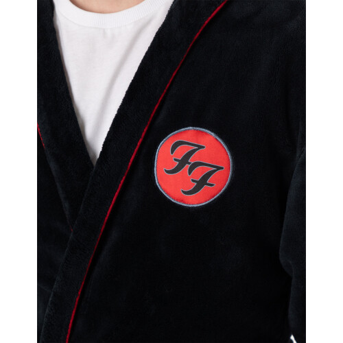 (XX-Large) Foo Fighters Hooded Bathrobe (Mens Black) 2