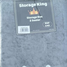 (Charcoal grey) Storage Ottoman - Home Organizer for Clothes, Toys, and More