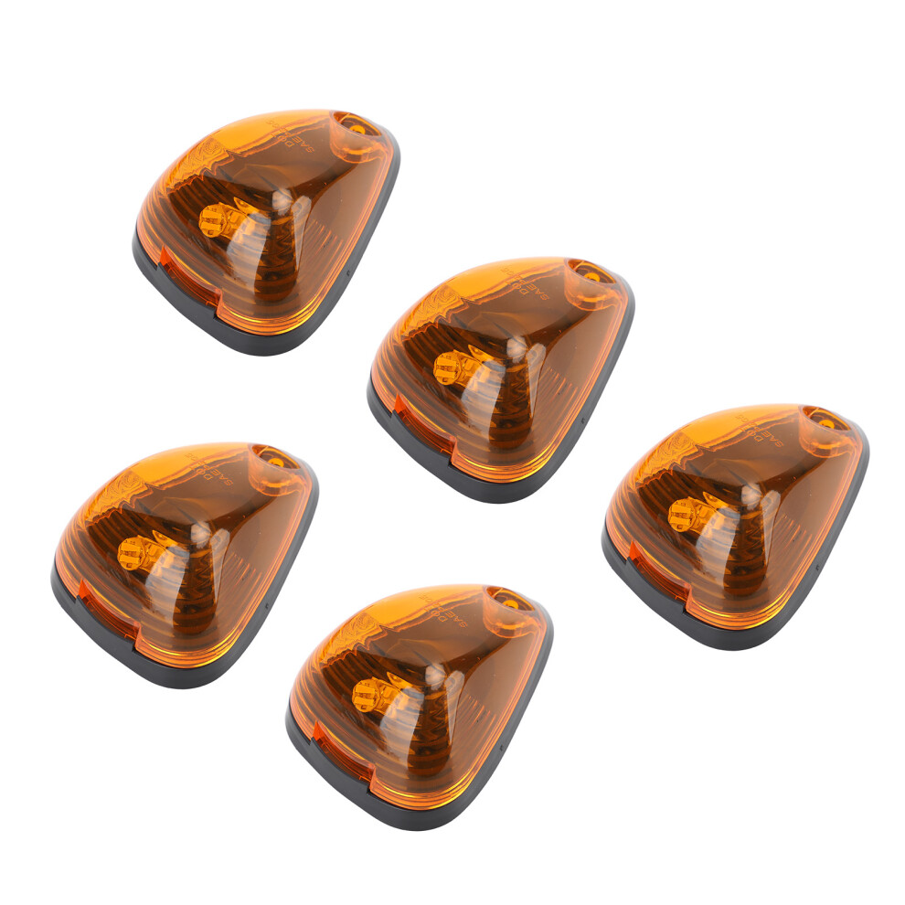 5 Pcs 12V Led Cab Roof Marker Lights Waterproof Shockproof For Trucks Amber 4911351143000