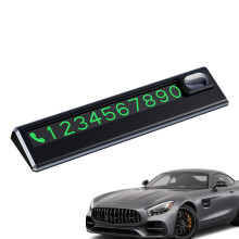 Parking Phone Number Plate Magnetic Sign For Dashboard Car Glow Black Temporary Parking Plate
