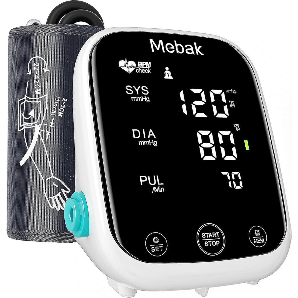 Kikidex (As Show, One Size) Blood Pressure Monitor, Upper Arm Bp Cuff, Blood Pressure Gauge For Home Use, Voice Broadcast, 8.7-16.5 Inches Adjustable, 2 Users