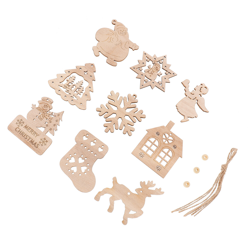 Zestaw Drewnianych WisiorkóW BożOnarodzeniowych Do Malowania, Diy-image