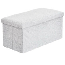 (Boucle White, 38X38X38cm) Foldable Storage Boxes with Lid 38x38x38cm & 76x35x35cm Organiser for Home Storage Solutions