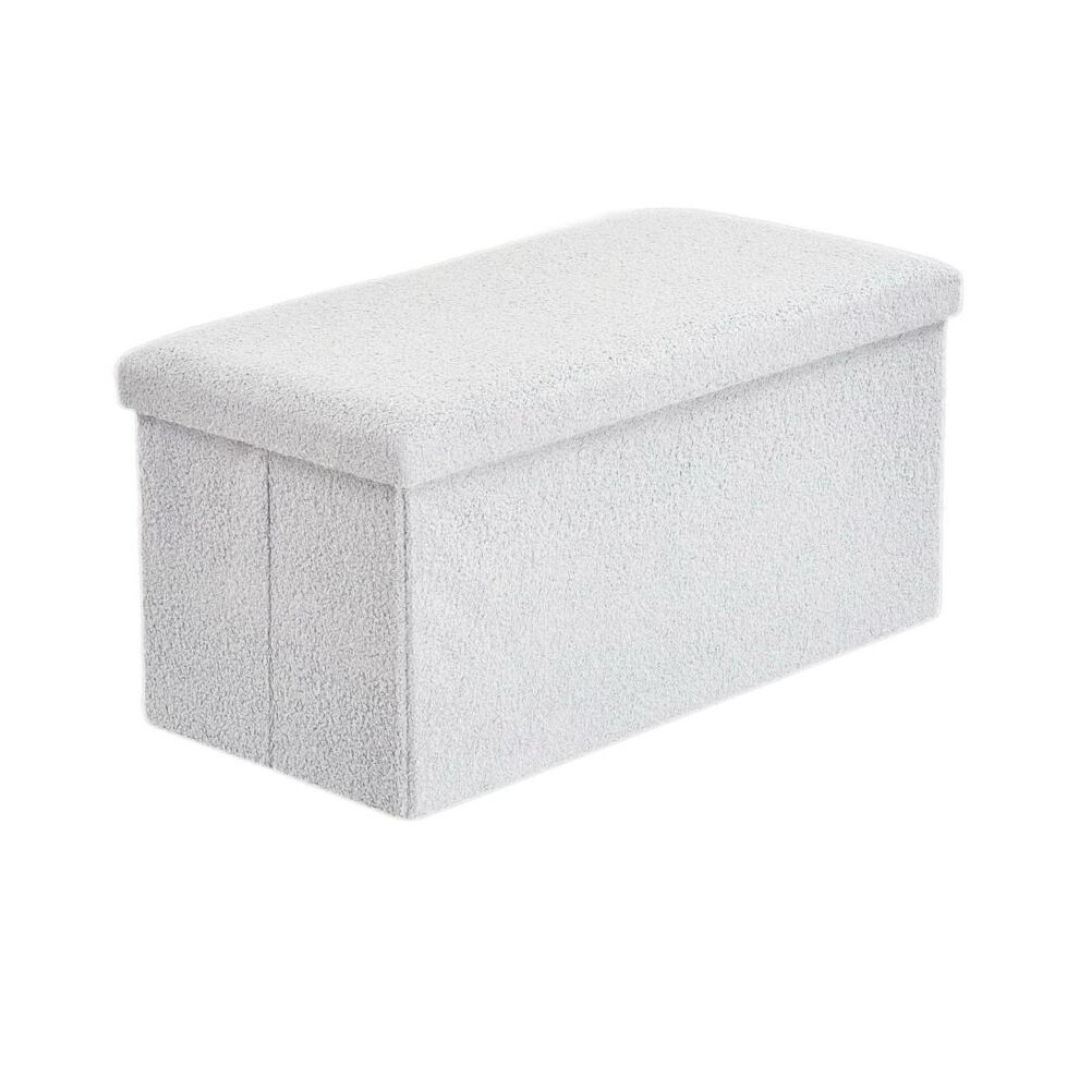(Boucle White, 38X38X38cm) Foldable Storage Boxes with Lid 38x38x38cm & 76x35x35cm Organiser for Home Storage Solutions-image-OPC-PKMVHVZ-NEW