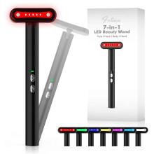 (Black, One size) Red-Light-Therapy-for-Face, 7 in 1 LED Light Therapy Eye Equipment for Skin Care at Home Red Light Therapy Face Massager Skin Rejuvenation Light