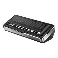 Solar-Powered Temporary Parking Phone Sign - Automatic LED Light, Silver Color, Black Option, For Everyday Use