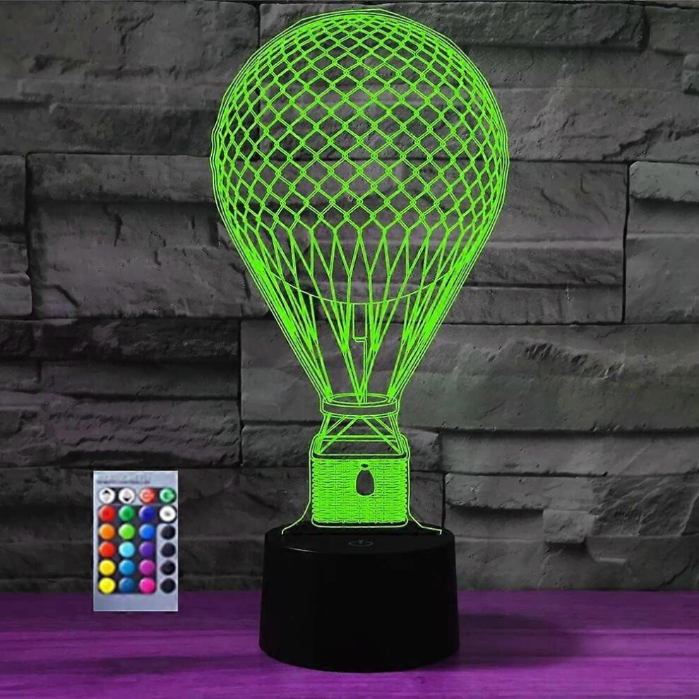 Kikidex (As Show, One Size) Xyc 3D Hot Air Balloon Led Night Lamp Illusion Night 16 Color Changing Table Desk Decoration Gift Acrylic Flat Abs Bas Light