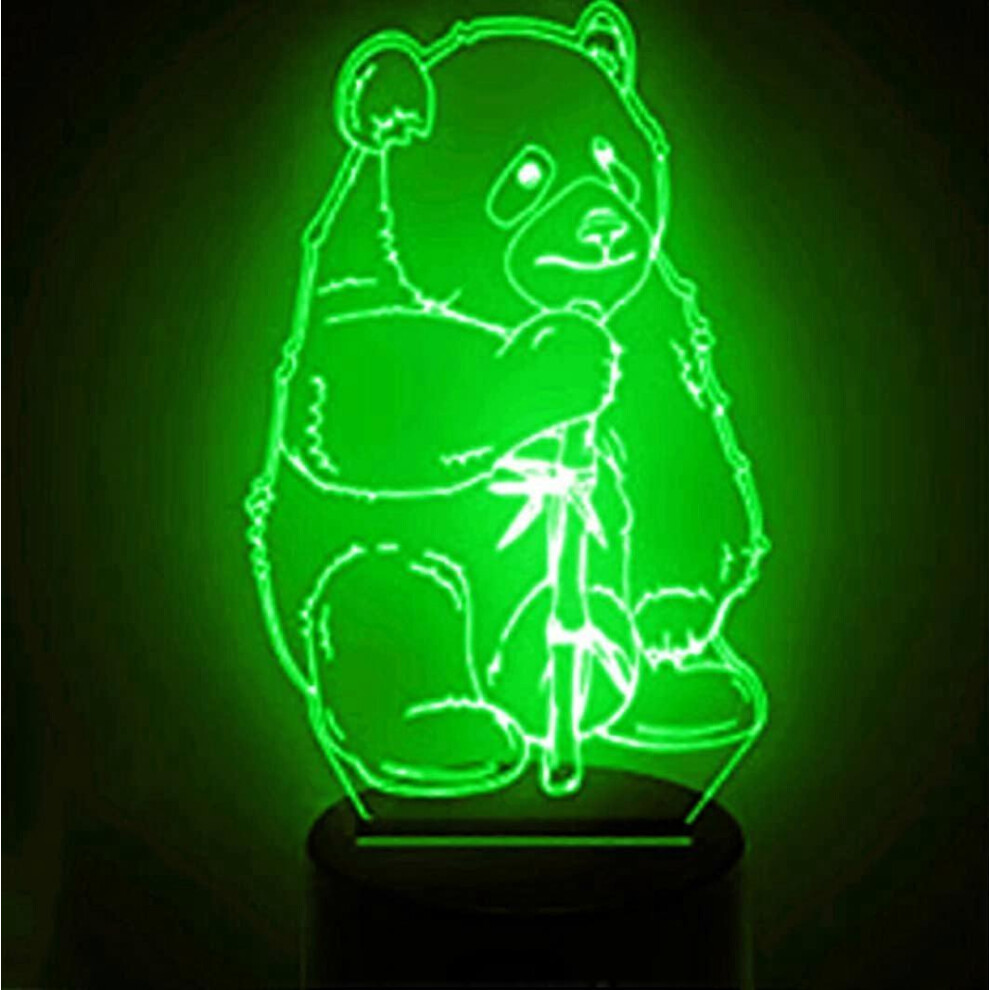 Kikidex (As Show, One Size) Xyc 3D Panda Night Table Desk Optical Illusion Lamps 7 Color Changing S Led Table Lamp Xmas Home Love Birthday Children Light