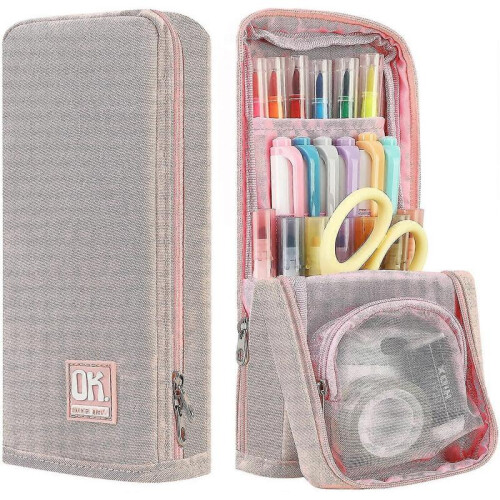 Standing Pencil Case Large Capacity,multi-layer Pen Pouch Pen Holder