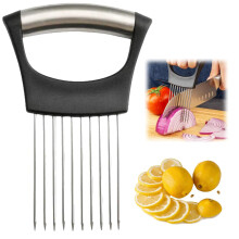 Stainless Steel Onion Slice Holder For Slicing, Lemon Slicer And Vegetable Cutter, Chopper Tool For Potato Tomato Meat