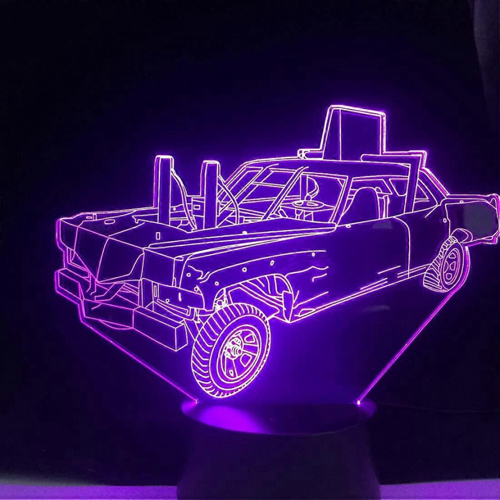 Kikidex (As Show, One Size) Xyc 3D Truck Tractor Car Night Lamp Illusion 7 Color Changing Touch Switch Table Desk Decoration Lamps Acrylic Flat Abs Base Light