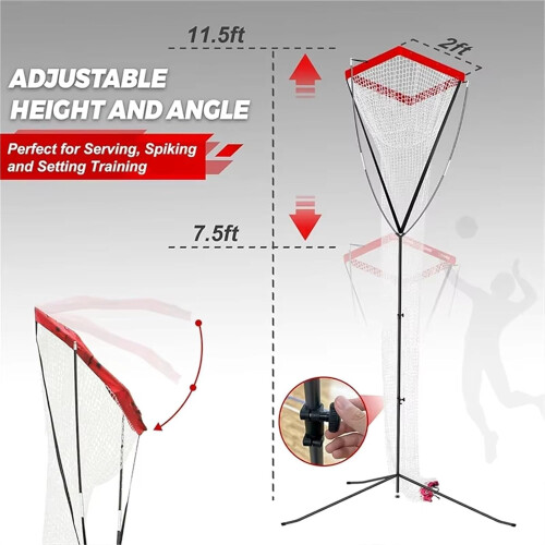 Volleyball Training Net, Adjustable Height And Angle Target For Serving, Spiking, Setting, Indoor Practice 1