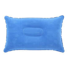 Folding Pillow Double-Sided Air Portable Inflatable Flocking Cushion Mint Green Silk Pillowcase Dark Blue One Size