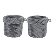 Storage Baskets 2-Pack For Toilet Paper And Other Items Gray Bathroom Organizer