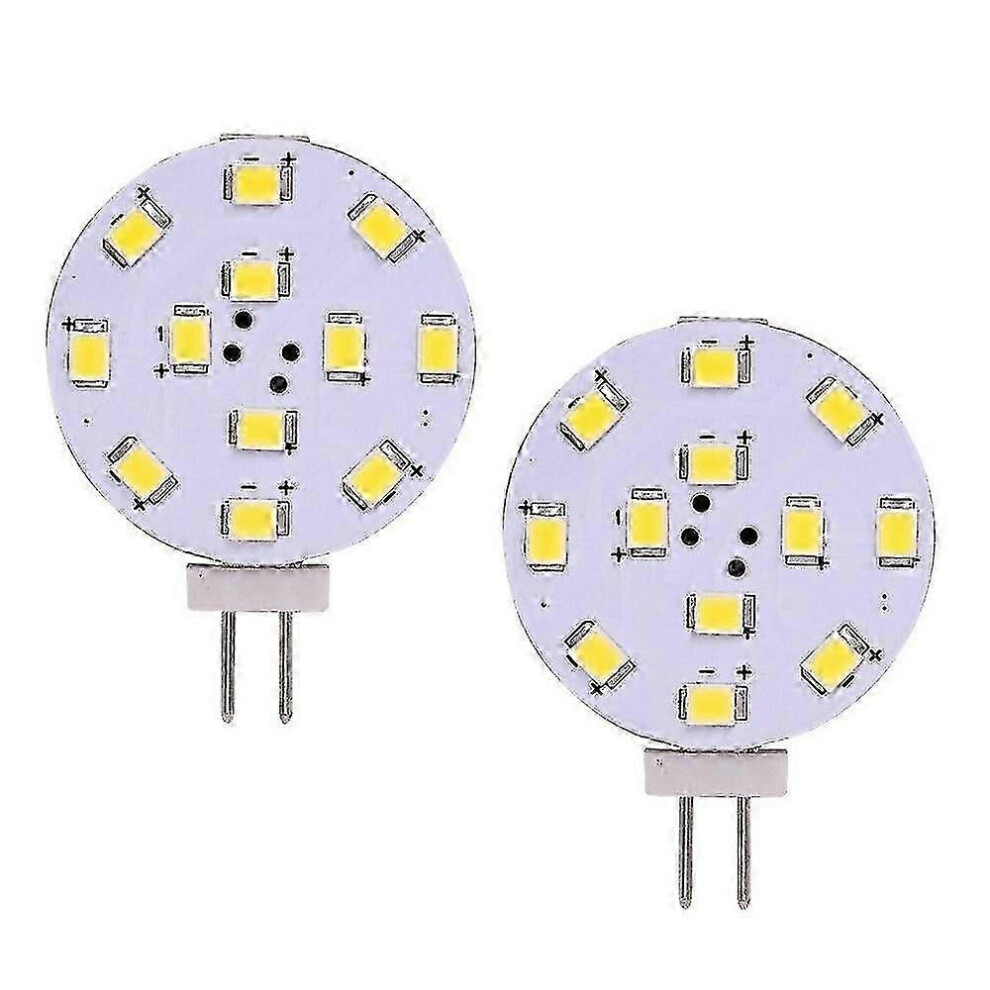 (Warm White) 2 Pack G4 LED Bulb 2W 12V 24V AC/DC 12 LED SMD 2835 Warm White for Cooker Hood Cocina RV