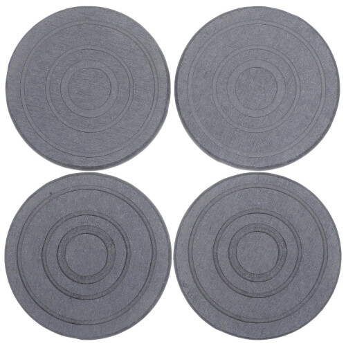 4Pcs Dark Grey Diatomite Absorbent Coasters Durable Table Drink Pads