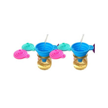(8 pcs, one-size) 4pcs/8pcs Random Color Silicone Funnels, Foldable Collapsible Funnels, Creative Kitchen Funnels