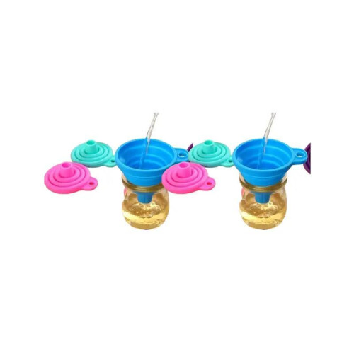 (8 pcs, one-size) 4pcs/8pcs Random Color Silicone Funnels, Foldable Collapsible Funnels, Creative Kitchen Funnels