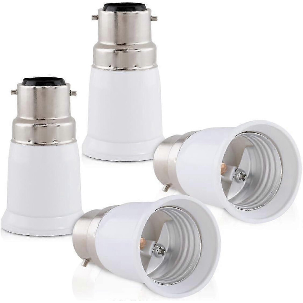 4x Socket Adapter - B22 to E27 Socket Converter - Bayonet Socket Adapter for LED Halogen Bulb