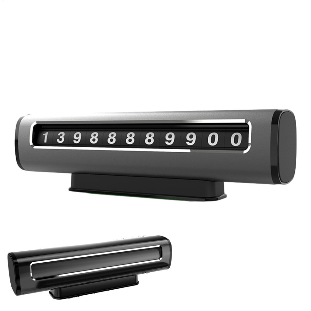Car Temporary Parking Card With Hideable Phone Number Plate, Dashboard Parking Plate, Car Interior Ornament Black 9016109981578