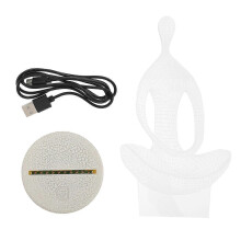 3D Night Light White for Bedroom, 3D Design, 22.5 x 11 cm, 1 Pack