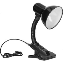 5W Reading Lamp with Clip and Switch in Steel and Flexible Plastic (Black)