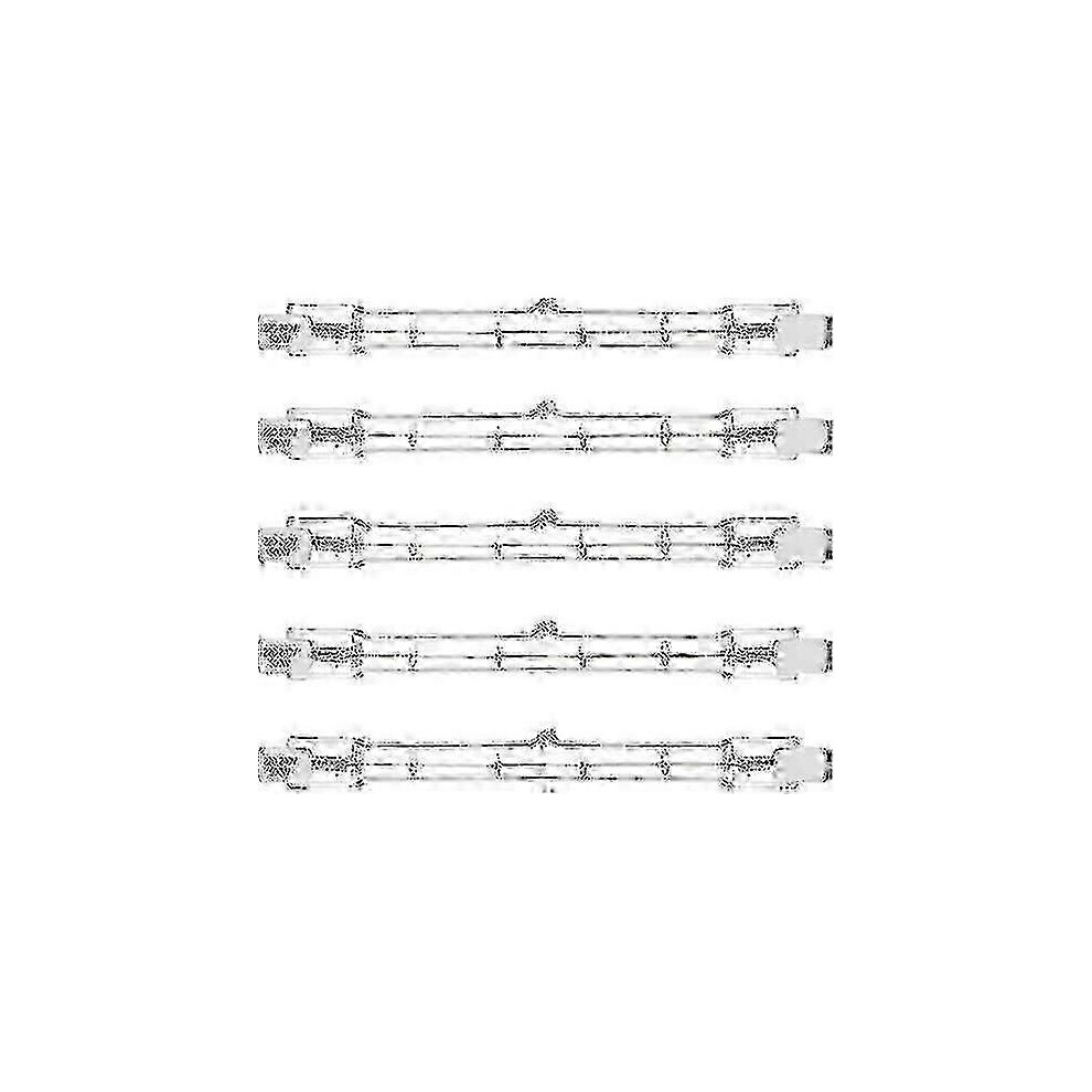Pack of 5 R7s 500W J118 linear halogen bulbs, double ended, 118mm long.