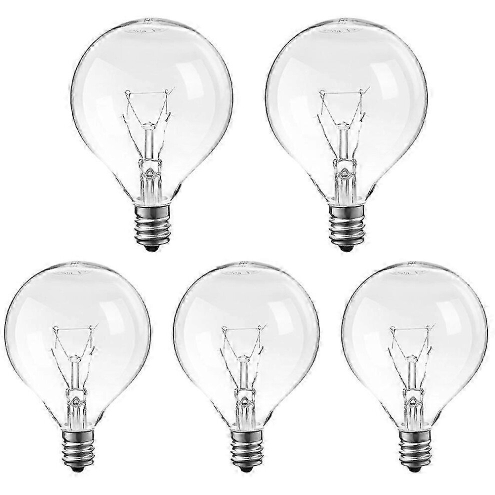 Pack of 5 incandescent wax warmer bulbs, E12 base, 25 W