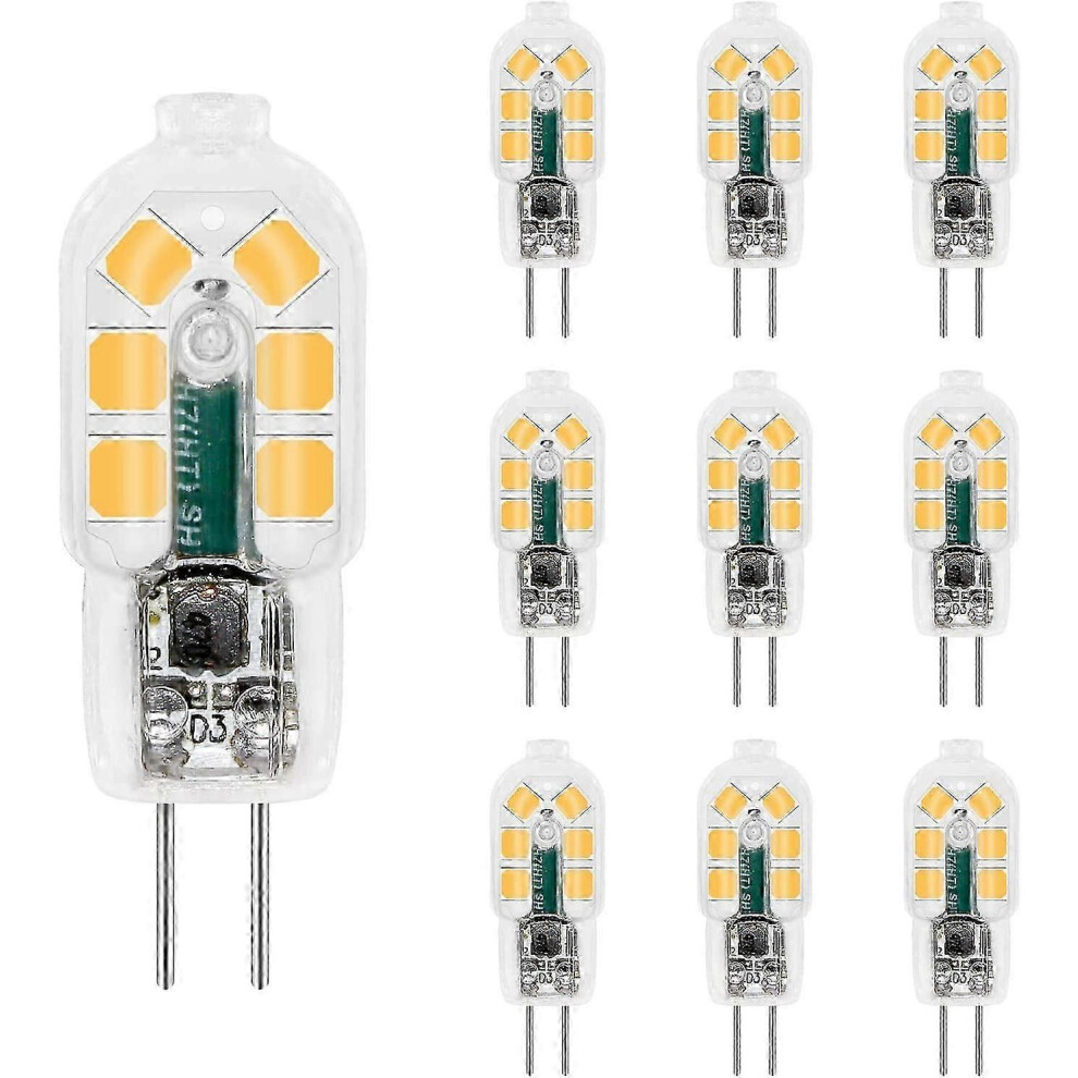 G4 12V 2W Led Bulb Neutral 4000K 200Lm Equivalent To 10W Or 20W G4 Halogen Lamp Non-Dimmable Ac Dc G4 12V Led 4000K For Kitchen Hood And Chandel White