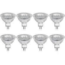 GU5.3 MR16 35W 12V Halogen Bulb Warm White 2800K Dimmable, Glass Cover 400 Lumens, 2 Pin, Replacement Spotlight, Pack of 8 Cisea