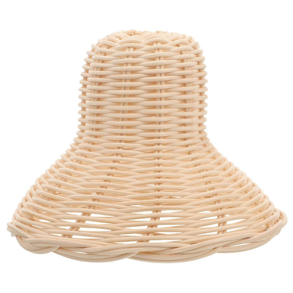 （15.00X15.00X11.00CM-As shown）Rustic Woven Rattan Pendant Lamp Shade